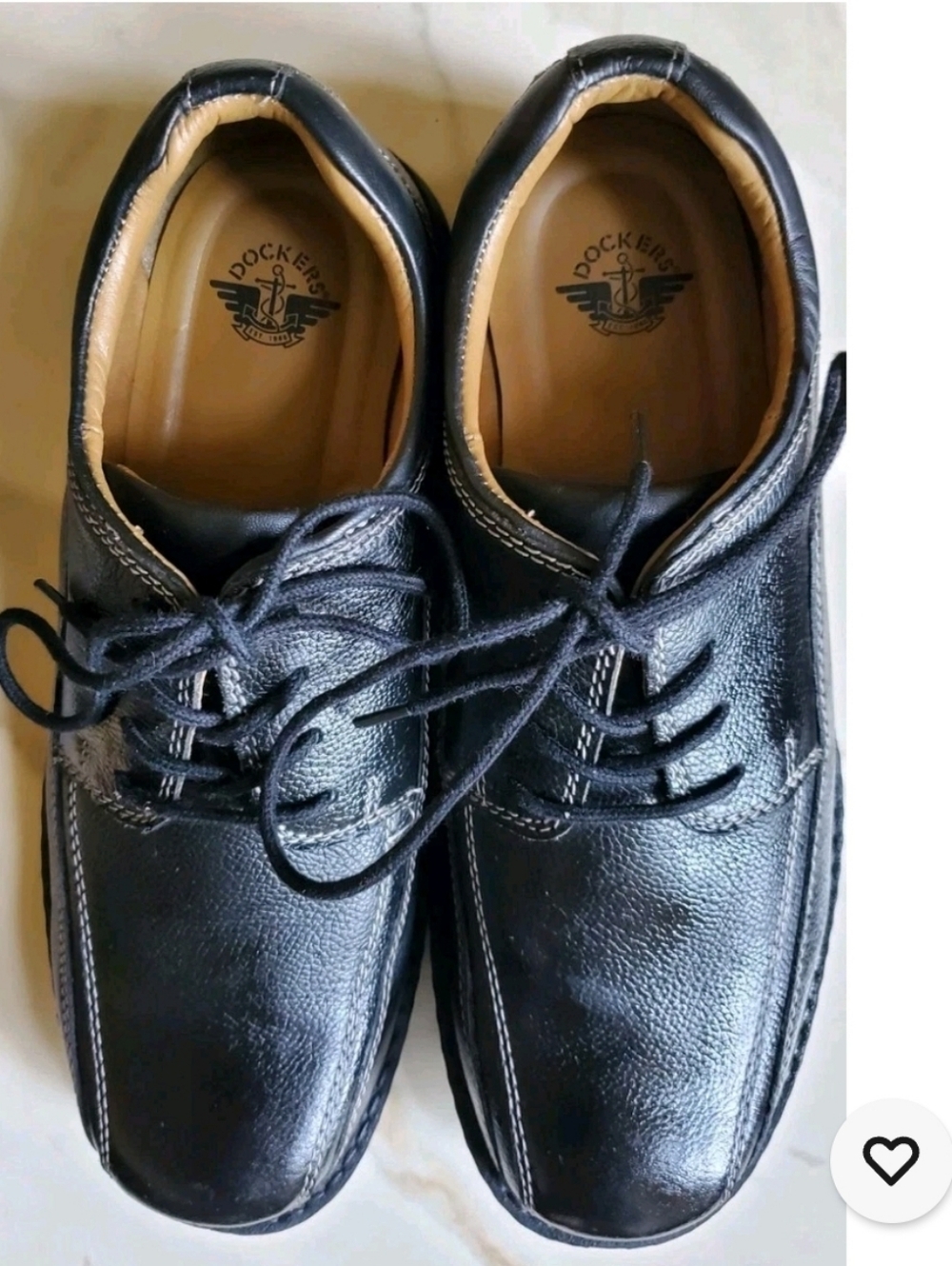 NWT Dockers Trustee Black Leather Oxfords - 9.5 WIDE